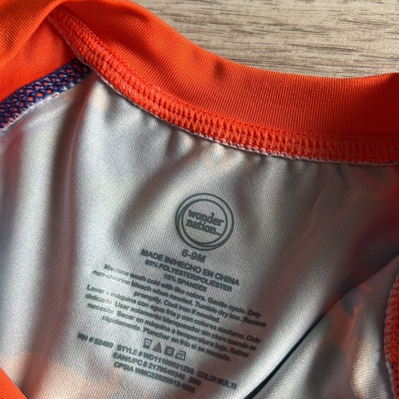 6-9 M NWOT Dino Swimsuit Onesie Wonder Nation UV Shirt with Zipper - Picture 3 of 4